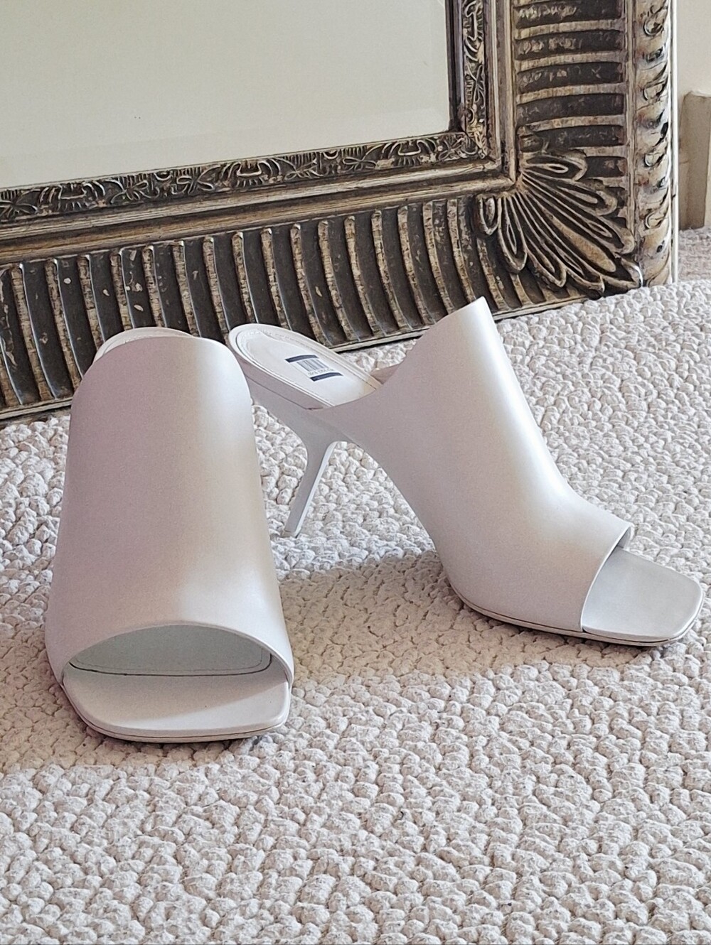 FERRAGAMO Era Leather Slide Sandals Mules White Women's US 8.5 Org $1,090 - Picture 6 of 16